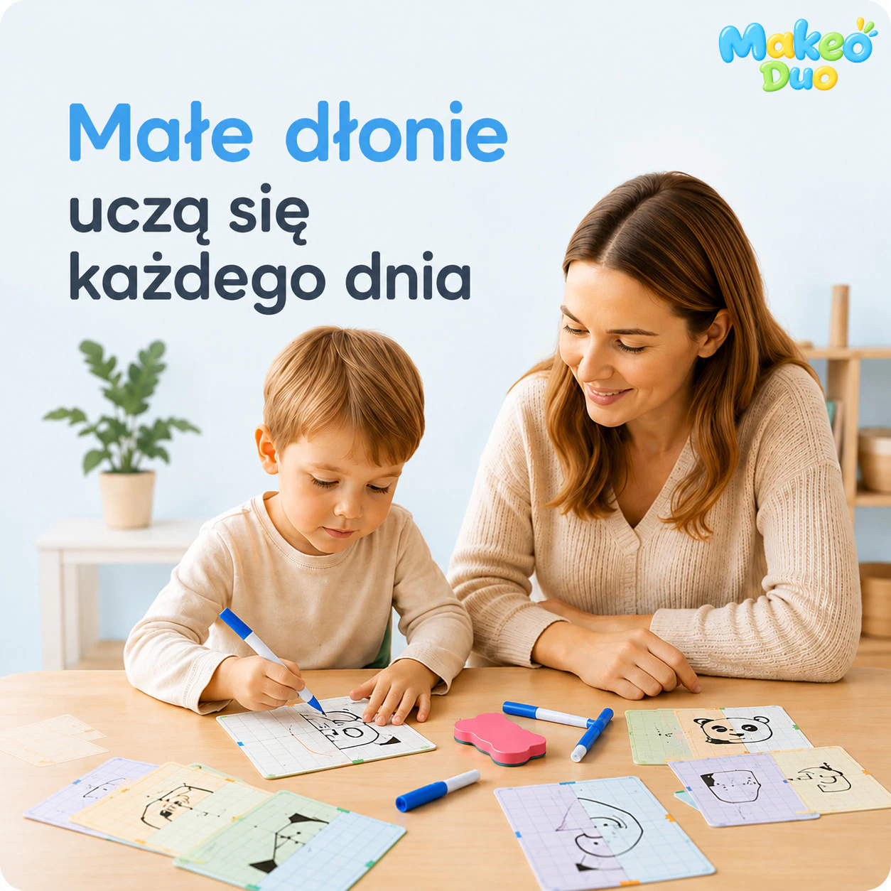 Makeo Duo - Karty Rozwojowe do Symetrycznego Rysowania (10szt) 1